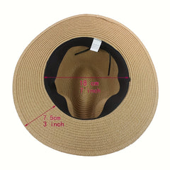 Bohemian Men's Sun Hat with Cow Head Pendant