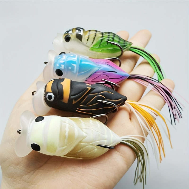 Bionic Cicada Silicone Soft Bait Double Hook Fishing Tackle
