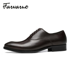 FARWARWO Men's Oxford Shoes Pointed Toe Comfortable Dress Shoes