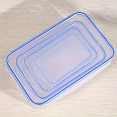 4pcs Kitchen Refrigerator Fresh Keeping Box Microwave Resistant Plastic
