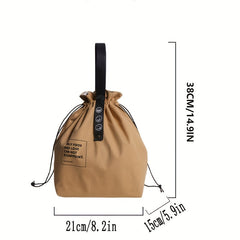 Canvas Drawstring Lunch Box Bag for Student & Office Workers