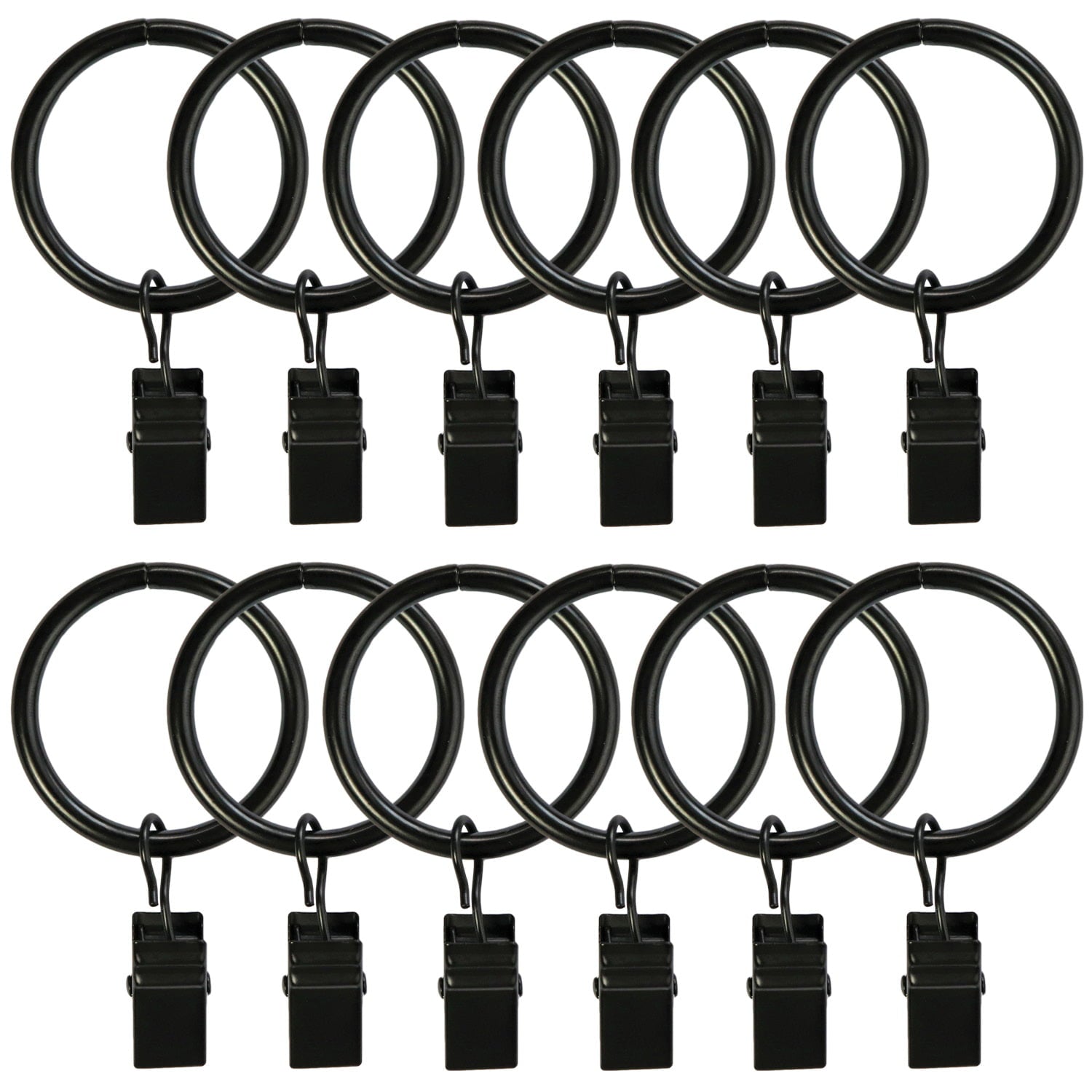 12 Pack Metal Curtain Rings Clips - Durable Drapery Rings for Easy Hanging