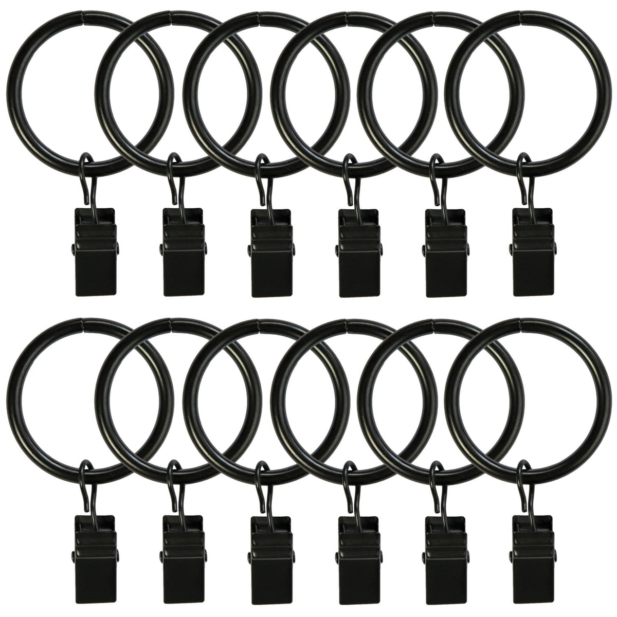 12 Pack Metal Curtain Rings Clips - Durable Drapery Rings for Easy Hanging