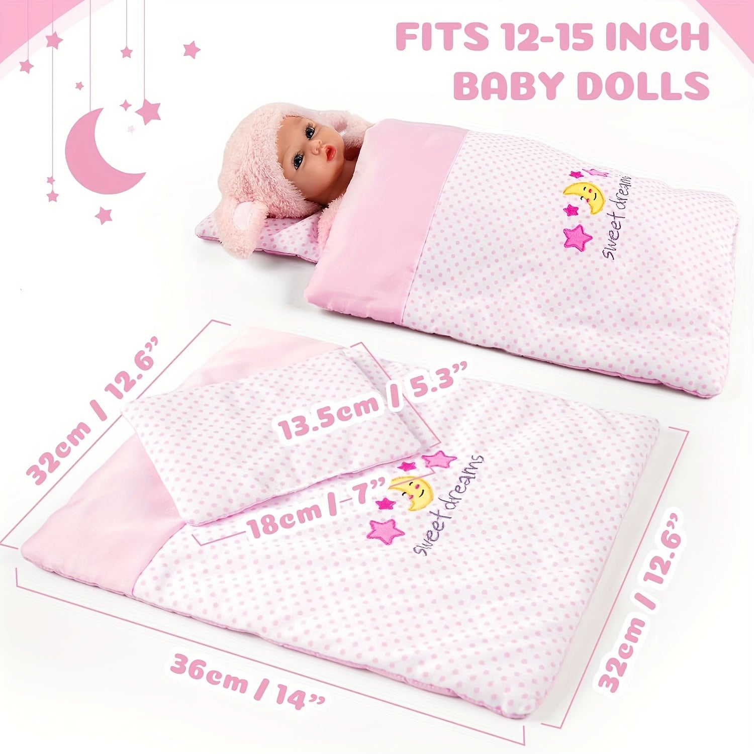 Doll Blanket Pillow Toy Accessory for 14-inch Reborn Dolls