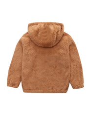 Girls Fleece Hooded Zipper Jacket Winter Outerwear