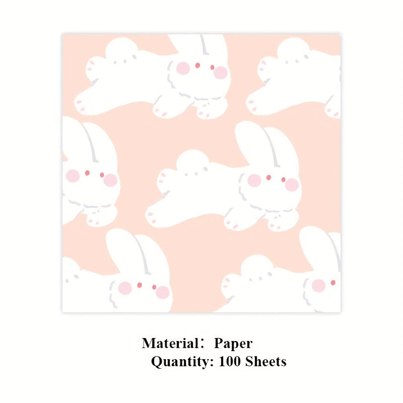 100 Sheets Cartoon Animal Memo Pad Scrapbook DIY Decorative Material