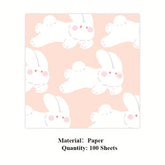 100 Sheets Cartoon Animal Memo Pad Scrapbook DIY Decorative Material