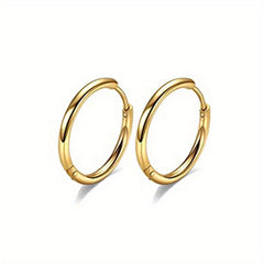 Boho Minimalist Hoop Earrings Stainless Steel 18K Plated Gift