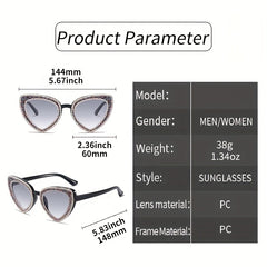 Heart Cat Eye Sunglasses Glitter Rhinestone UV400 Sun Shades