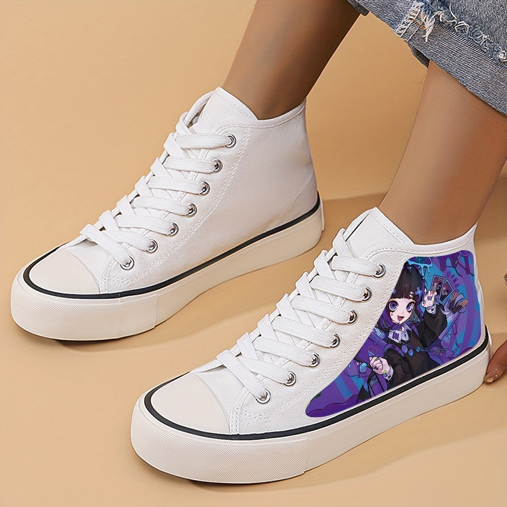 Anime Girl Pattern Lightweight High Top Canvas Sneakers