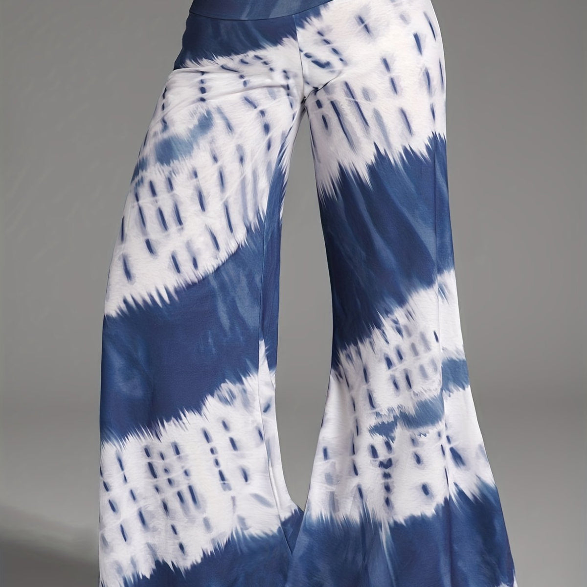Women's Plus Tie Dye Tummy Control Flare Leg Pants