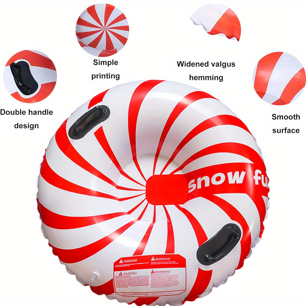 1pc Inflatable Skiing Ring Thickened Round Snowboard Safety Handle PVC