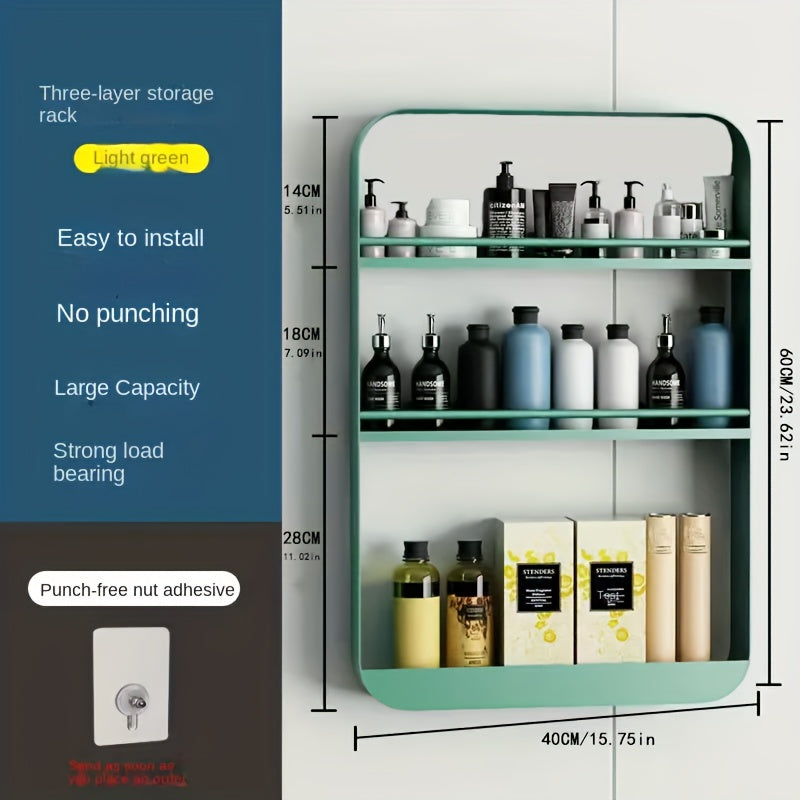 Wall Mounted Rack for Seasonings Cosmetics Bathroom Storage