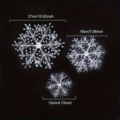 2pcs Christmas Snowflakes Tree Ornaments for Holiday Party Decor