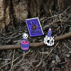 Halloween Skull Medicine Water Magic Book Bracelet Emblem