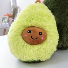 Cute Avocado Plush Toy Soft Green Stuffed Animal Smiling Face Kids Gift