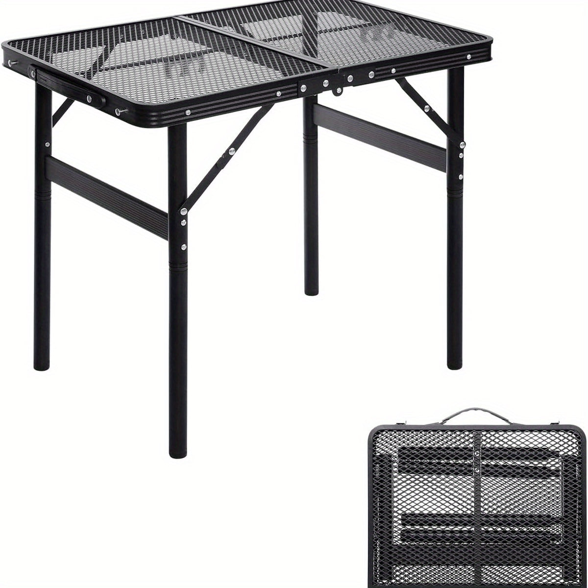 Portable Folding Table Adjustable Height for Indoor Outdoor Travel BBQ Beach