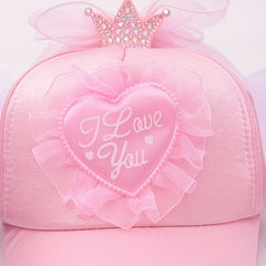 Girls Mesh Baseball Cap Princess Crown Hat