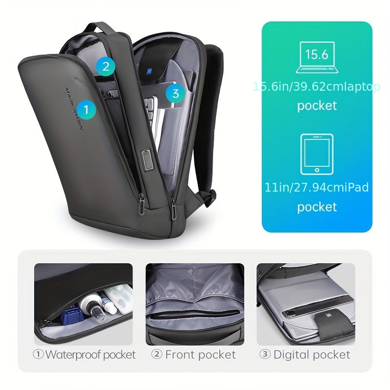 MARK RUDEN Laptop Backpack 15.6 in Business Commuter Bag Lightweight Waterproof