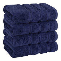 4pcs Hand Towels Set Soft Cotton for Bathroom Navy Quick Drying Absorbent