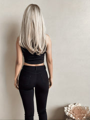 Solid Crop Tank Top Casual Crew Neck Summer Sleeveless Top