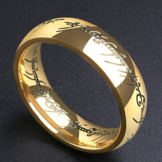 Men's Engraved Stainless Steel Ring Wedding Band