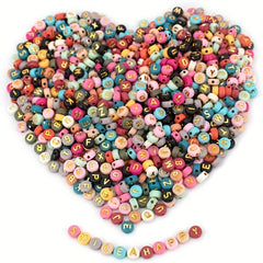 100PCS Colorful Alphabet Beads Jewelry Making Bracelets Necklaces Key Chains