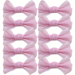 10 Pcs Mesh Bow Hair Clips For Women