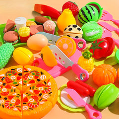 Kitchen Food & Vegetable Cutting Toys Set Pretend Play Kitchen Toys