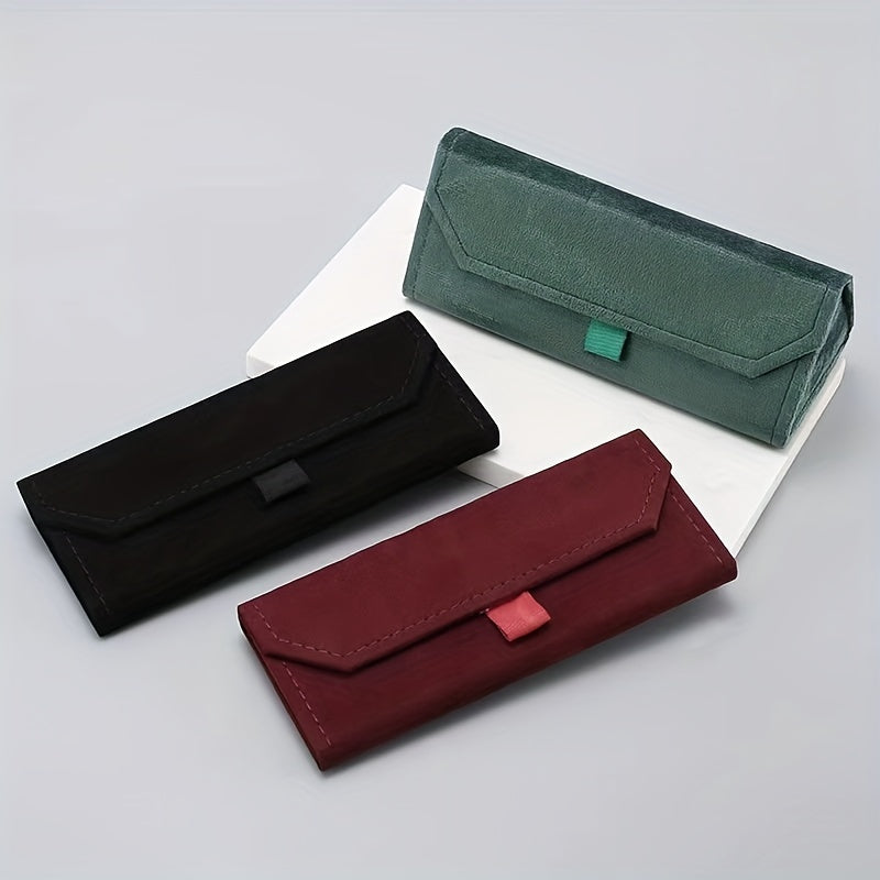 Plush Triangle Glasses Case Foldable Sunglasses Holder