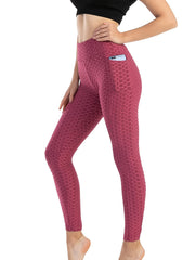 High Waist Honeycomb Leggings for Women