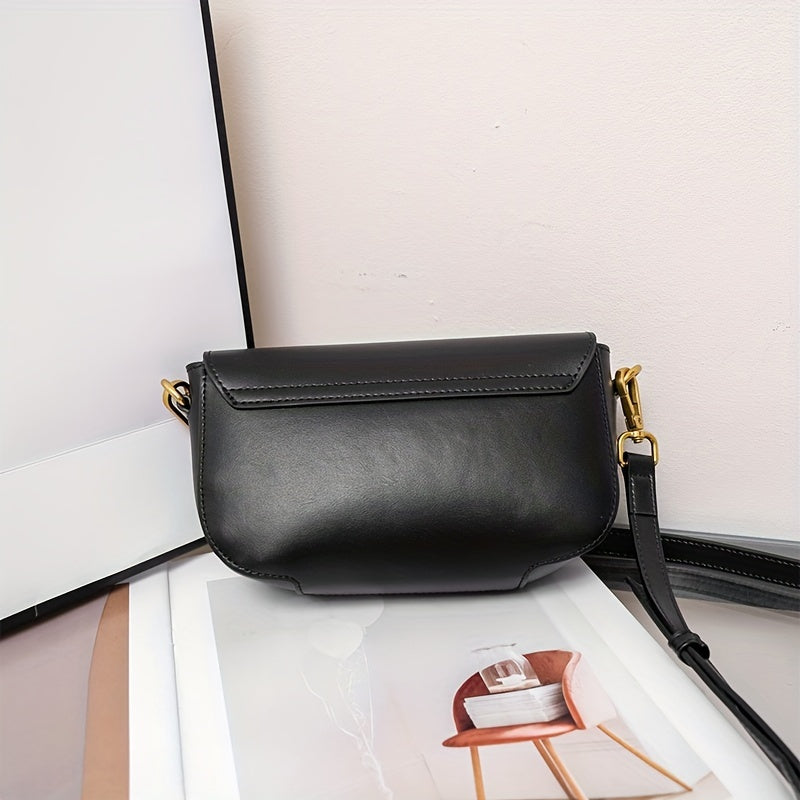 Women's Large Capacity Leather Handbag Vintage Style Shoulder Bag