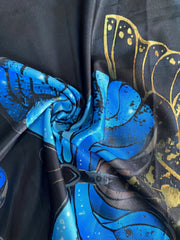  Butterfly Print V Neck Wide Leg Jumpsuit