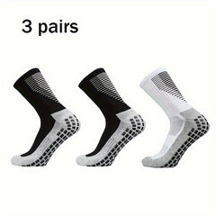 3 Pairs Non Slip Football Socks for Men Sport Socks Running Basketball Crew