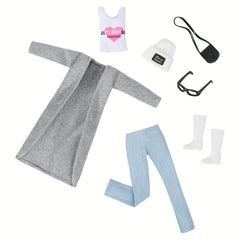 Girl Doll Clothes 7pcs Set Windbreaker Jacket Sleeveless Inner Layer