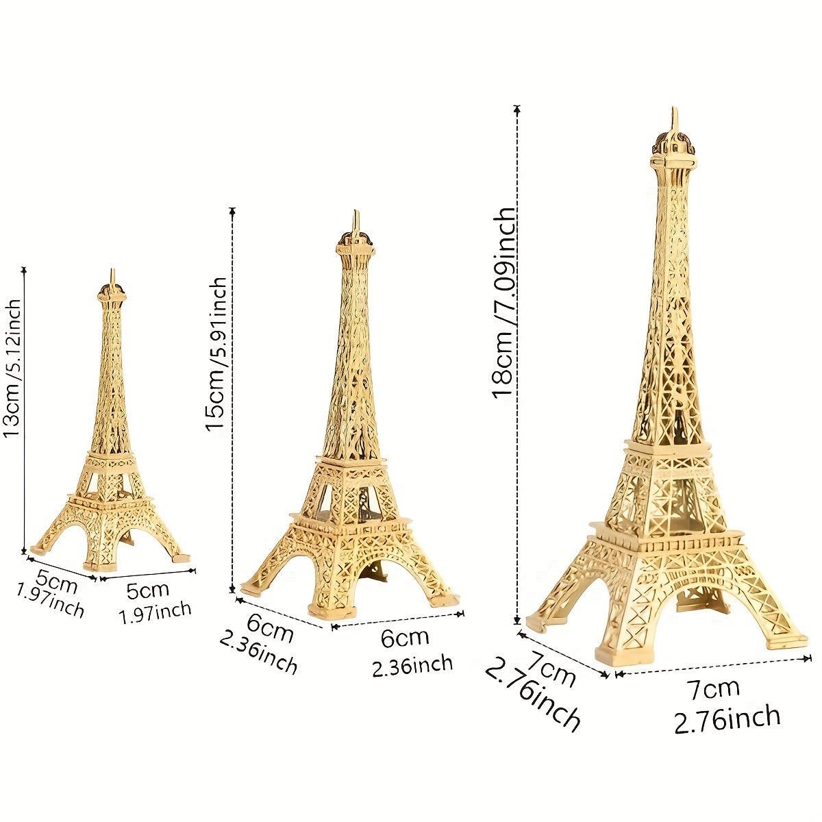 Golden Paris Eiffel Tower Model Window Decoration Photo Props