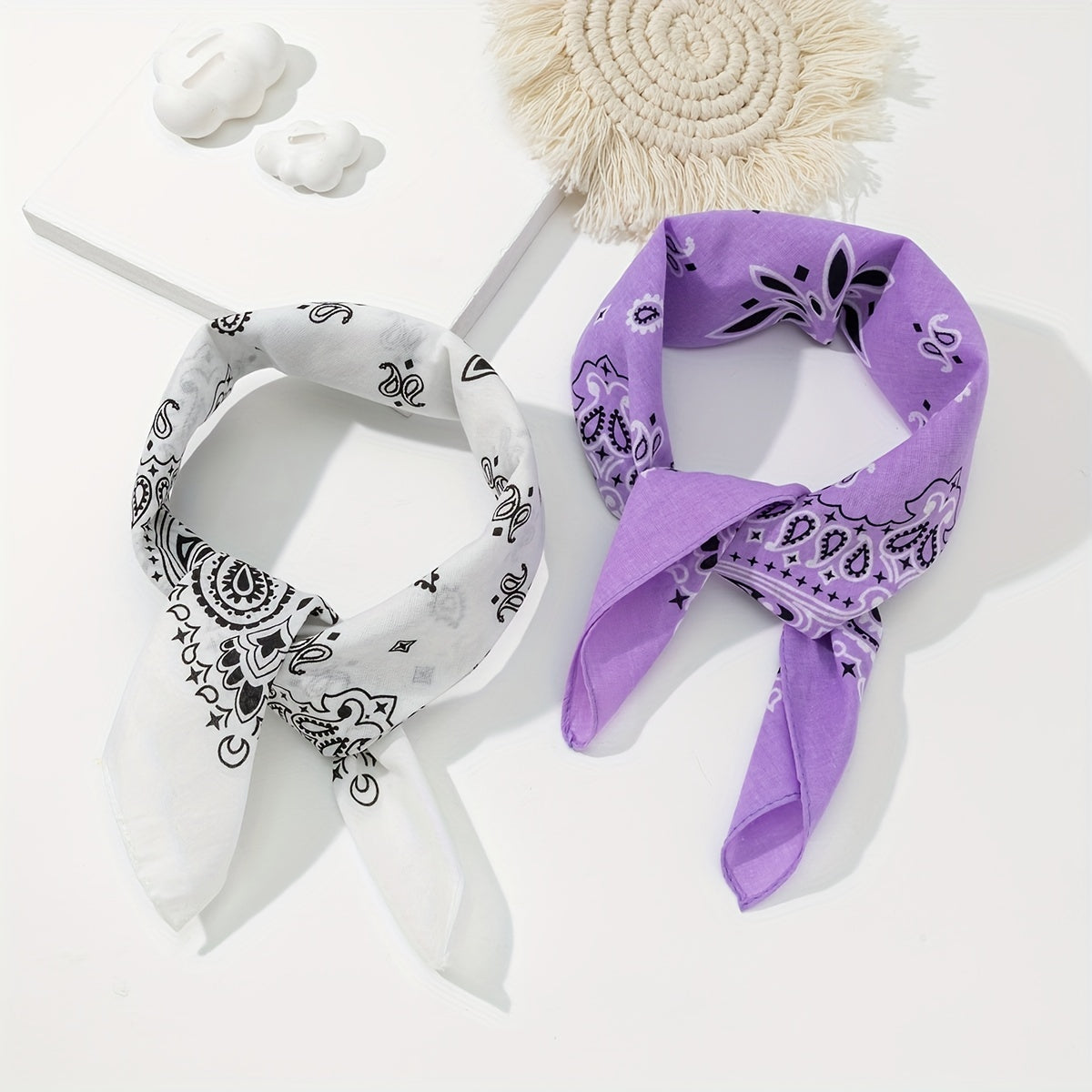 Paisley Print Bandana Hip hop Square Scarf Head Wraps Turban