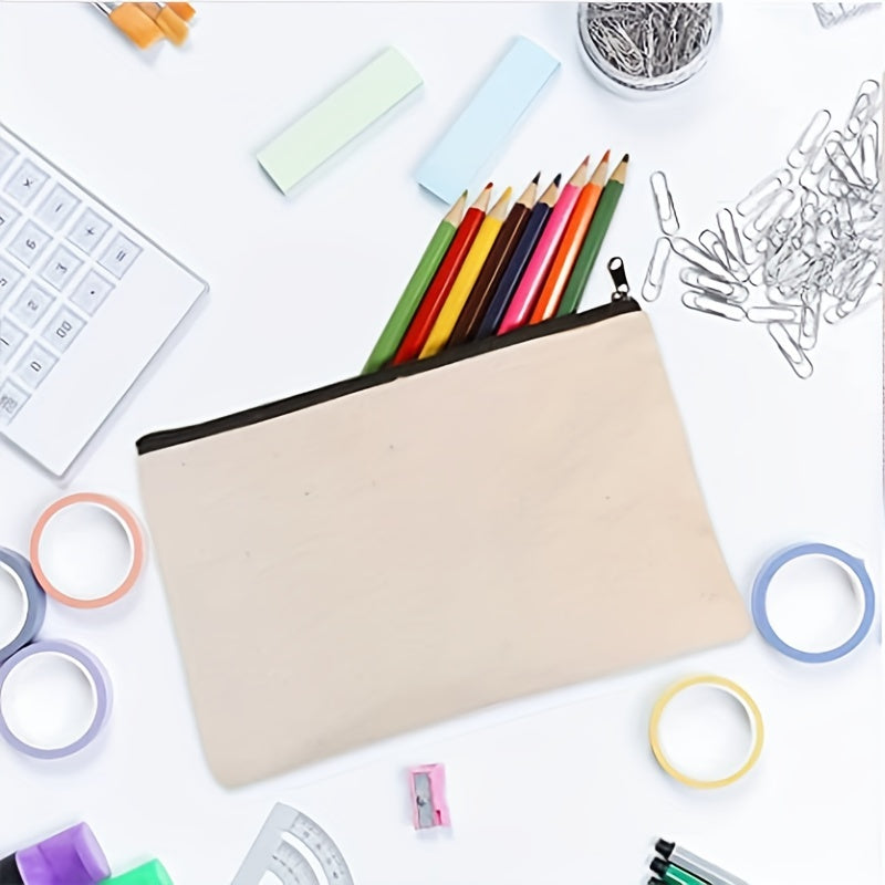 Canvas Zipper Bags for DIY Crafts Small Pencil Boxes Travel Bags
