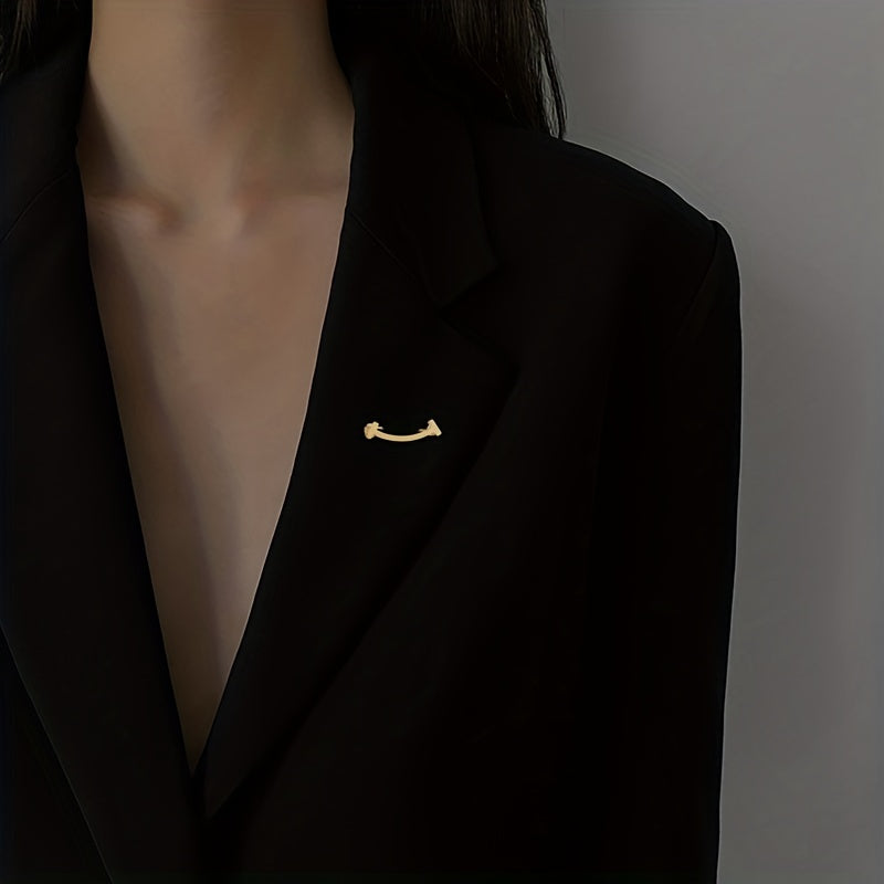 Smile Shape Brooch Pin Shirt Collar Decoration Female