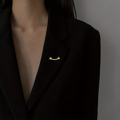 Smile Shape Brooch Pin Shirt Collar Decoration Female