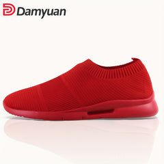 Unisex Flying Woven Running Shoes Slip On Mesh Sneakers