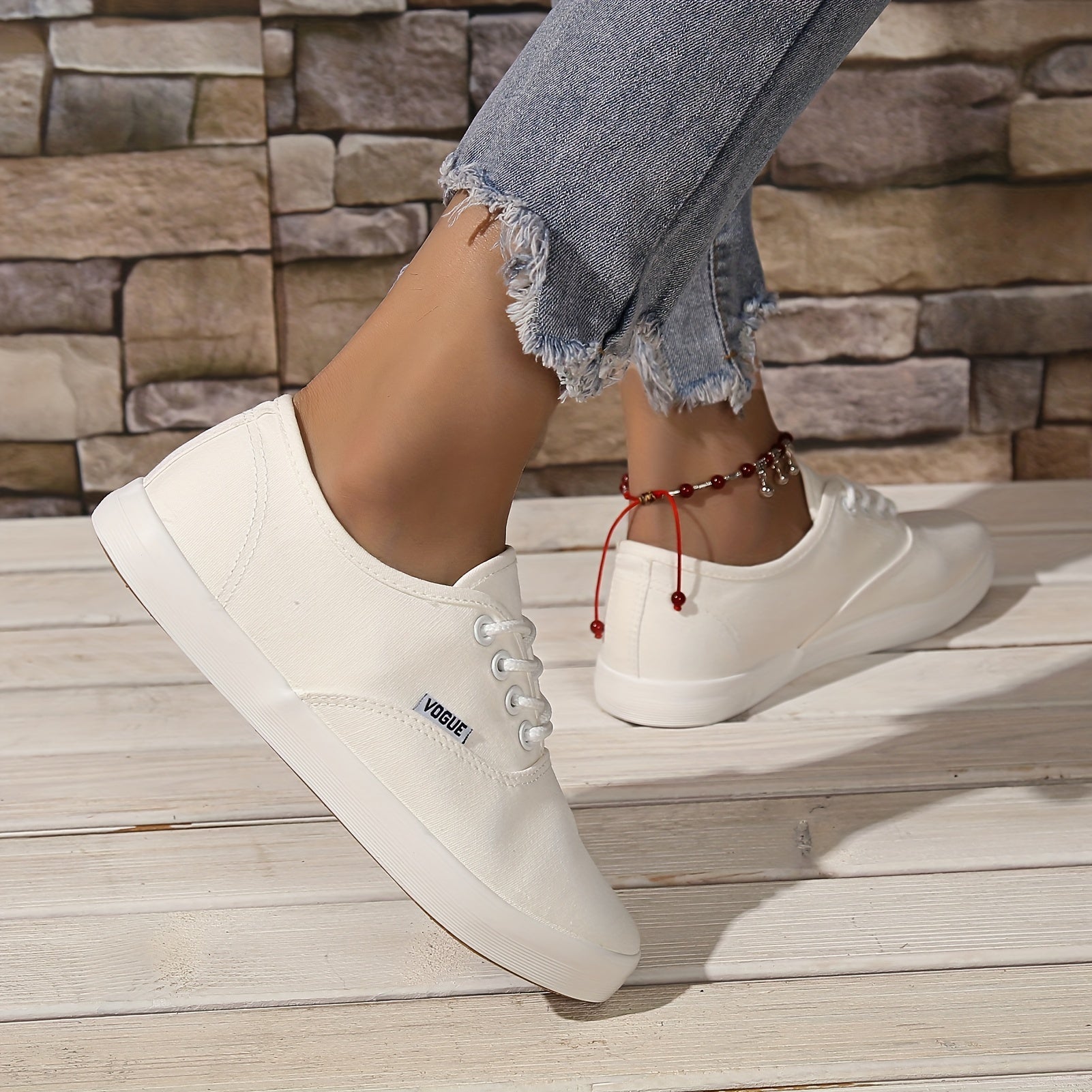 Women's Canvas Sneakers Lace Up Low Top Walking Shoes