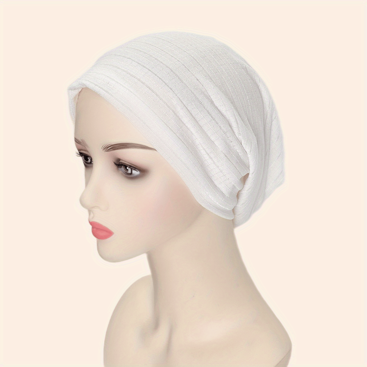 Solid Plain Turban Cap Elastic Hijab Chemo Cap
