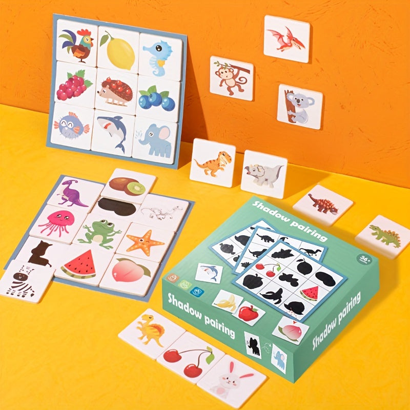 Wooden Shadow Matching Game Puzzle Toy Cognitive Development