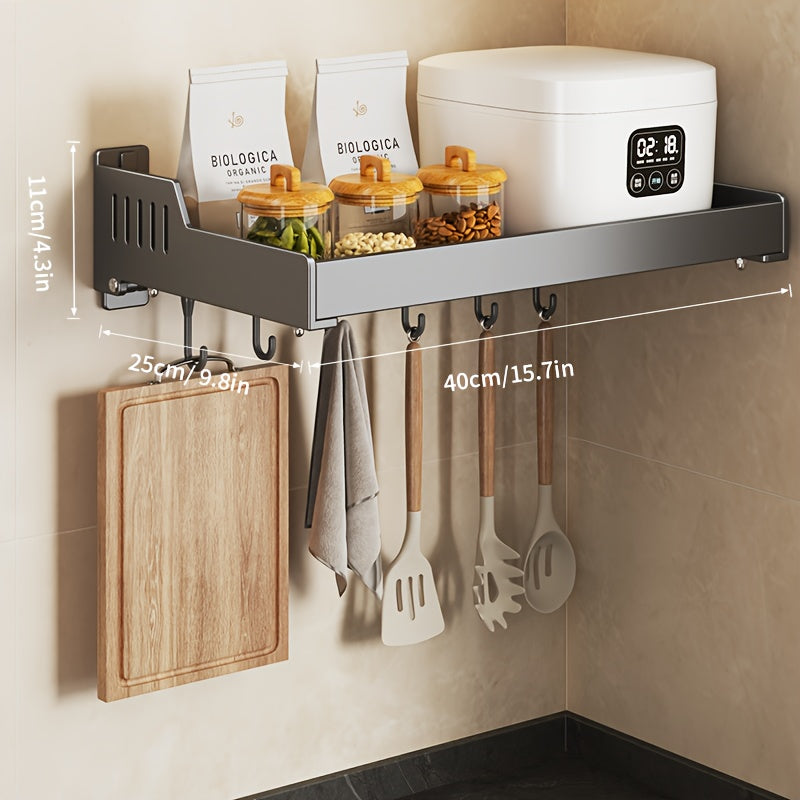 Wall Mounted Kitchen Rack Seasoning Condiment Storage