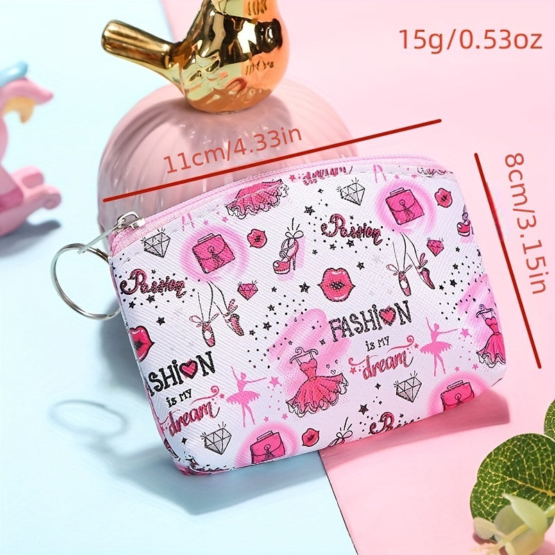 Cartoon Coin Purse Key Chains Bag PU Leather Keyrings Car Key Holders