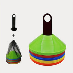 10pcs Basketball & Football Training Discs with Holder & Bag
