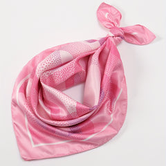 Pink Circles Print Bandana Casual Square Scarf Women Head Wrap Hair Accessories