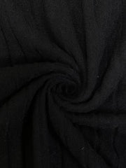  Solid Ribbed Long Sleeve Square Neck Dress