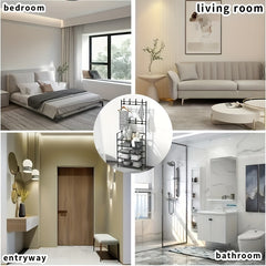 Multifunctional Shoe & Hat Rack Stainless Steel Coat Rack with 8 Hooks 5 Layers